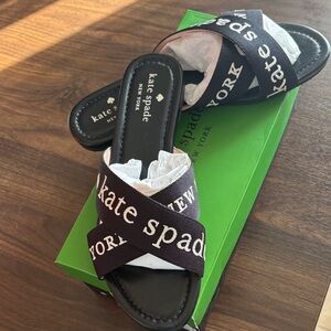 Kate Spade Black and White Slide Sandals
